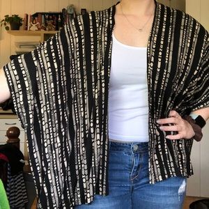 Black and Tan print kimono